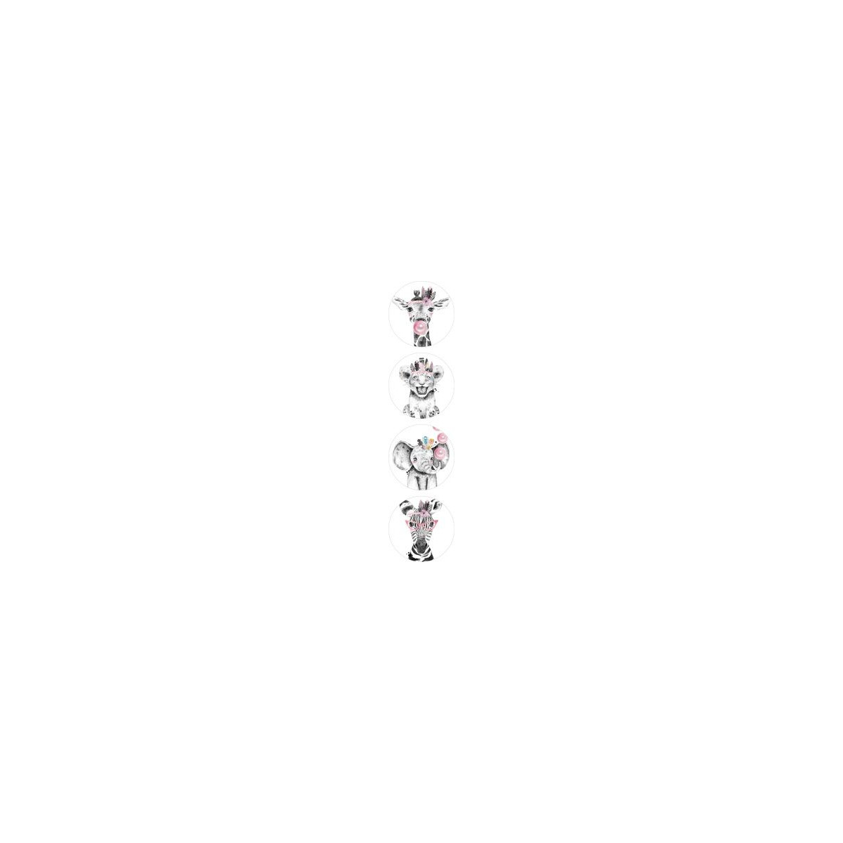 stickermix diertjes roze