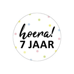 sticker hoera 7 jaar
