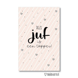 kadolabel deze juf is een topper