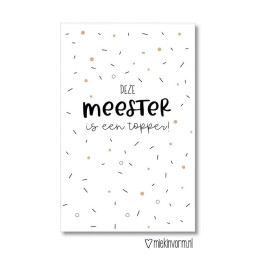 kadolabel meester topper