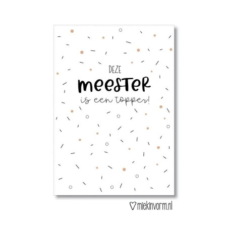 kaart deze meester topper
