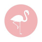 sticker flamingo roze wit