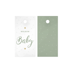 kadolabel welkom baby mint