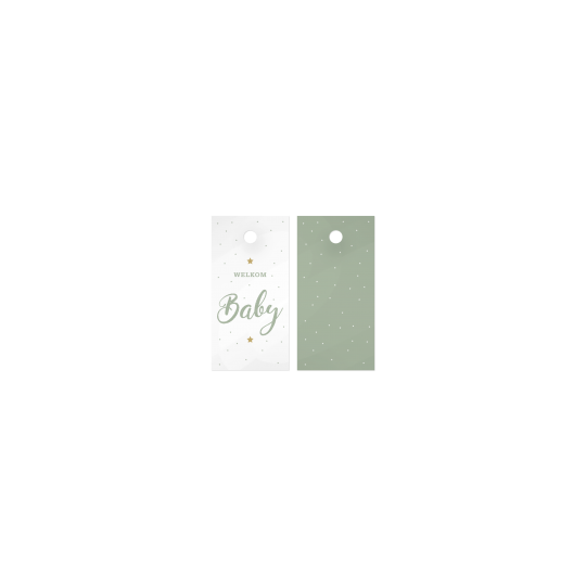 kadolabel welkom baby mint