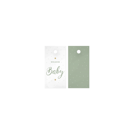 kadolabel welkom baby mint