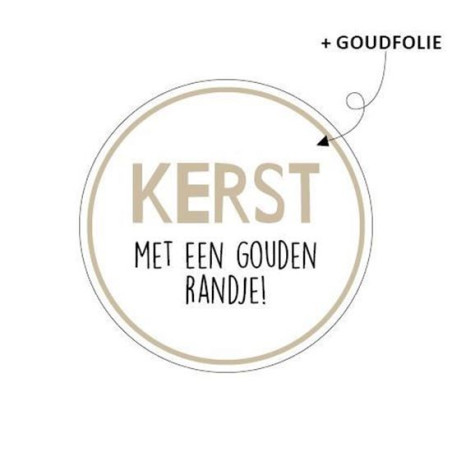 kerst sticker gouden randje