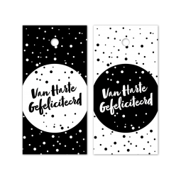 kadolabel van harte gefeliciteerd