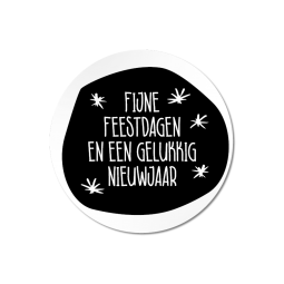 sticker fijne feestdagen gelukkig nieuwjaar