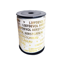 lint liefdevol kerstcadeau wit goud