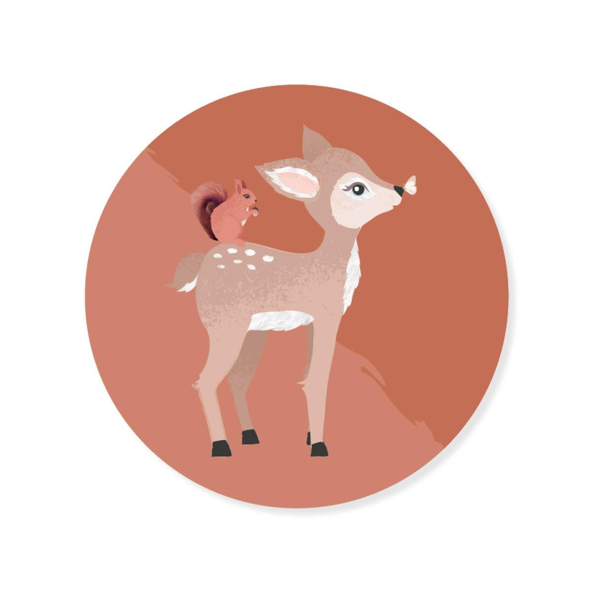 sticker forest hert eekhoorn