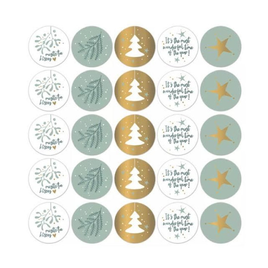 kerststicker cool illustraties