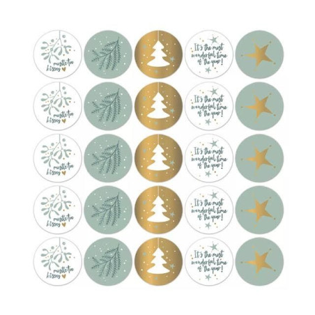 kerststicker cool illustraties
