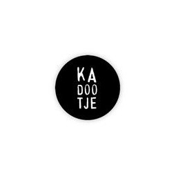 sticker kadootje zwart wit