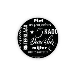 Sticker teksten zwart wit sint