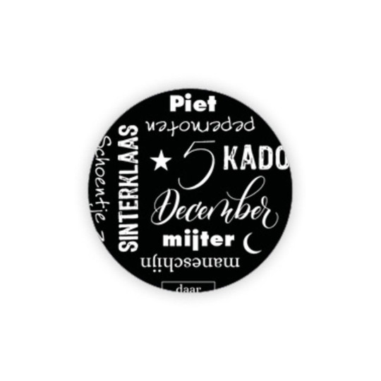 Sticker teksten zwart wit sint