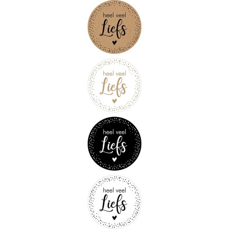 Sticker assorti heel veel liefs