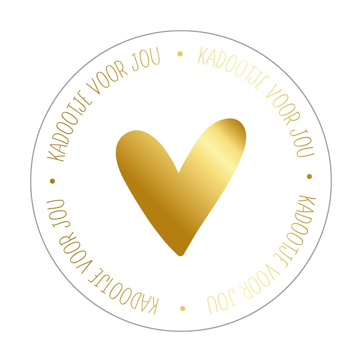 sticker kadootje goud wit