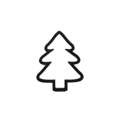 houten kerstboom zwart