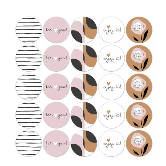Stickers flower warme kleuren