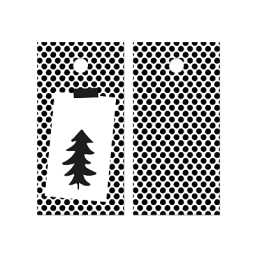 Kadolabel kerstboom zwart/wit (EPS)