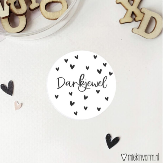 sticker dankjewel hartjes
