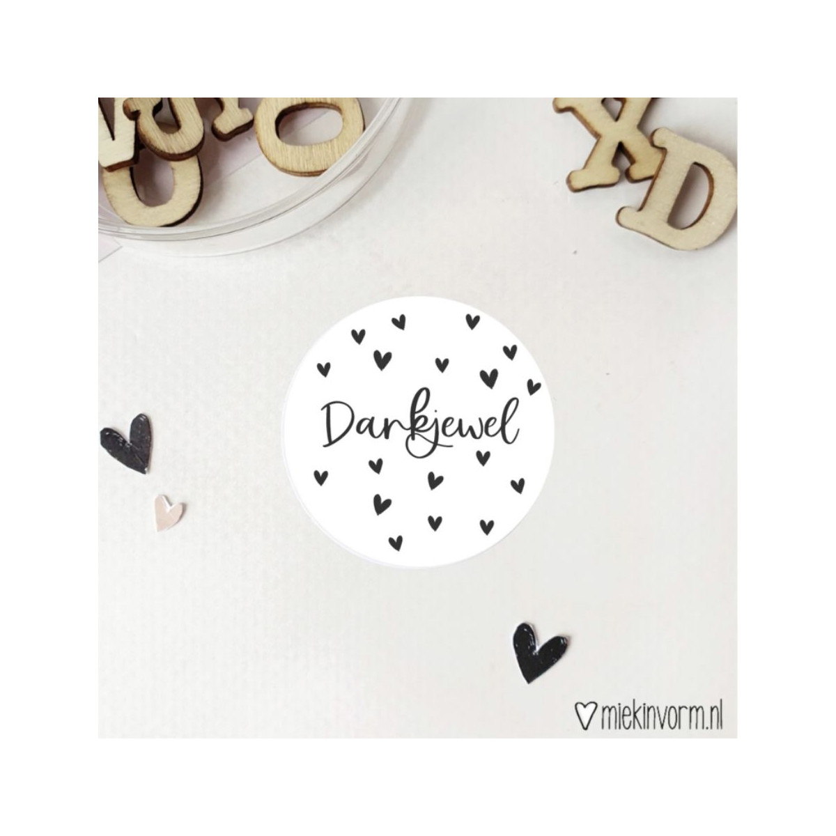 sticker dankjewel hartjes