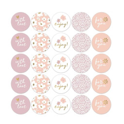 Stickermix fleurig lila