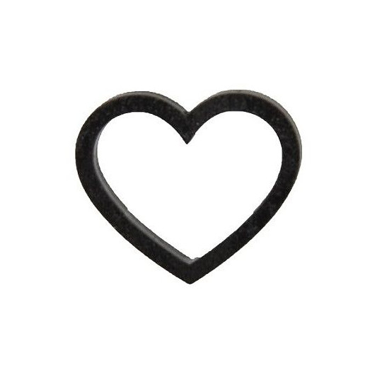houten hart zwart