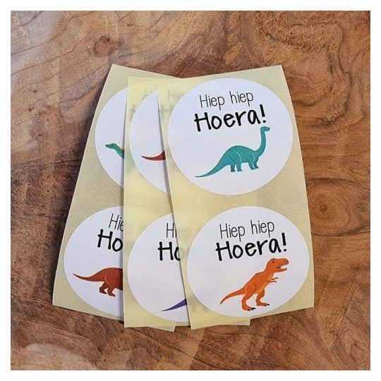 sticker hoera dino