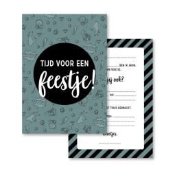 uitnodiging set donkergroen