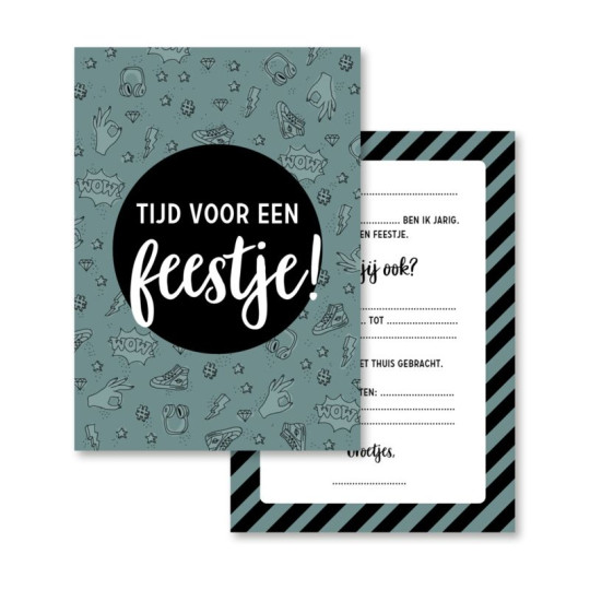 uitnodiging set donkergroen