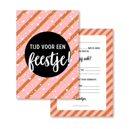uitnodiging set hartjes
