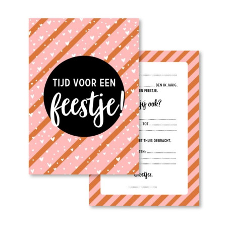 uitnodiging set hartjes