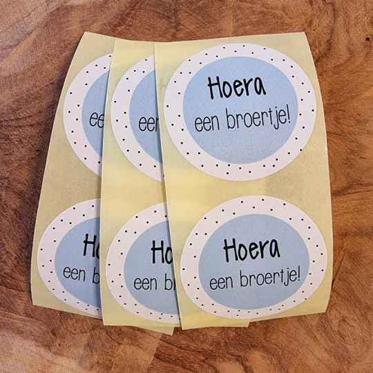 sticker broertje blauw stip