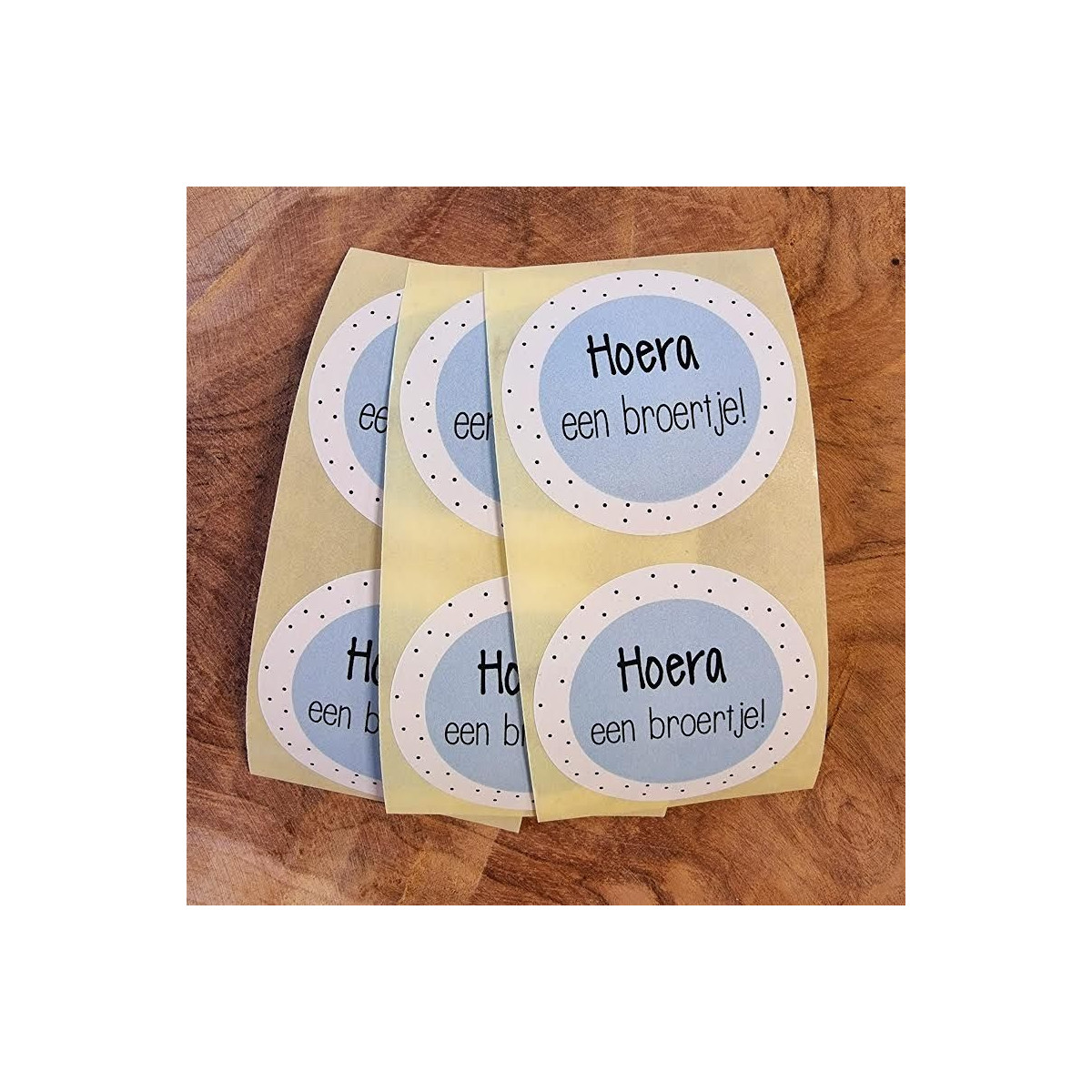 sticker broertje blauw stip