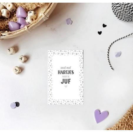 minikaartjes hartje juf