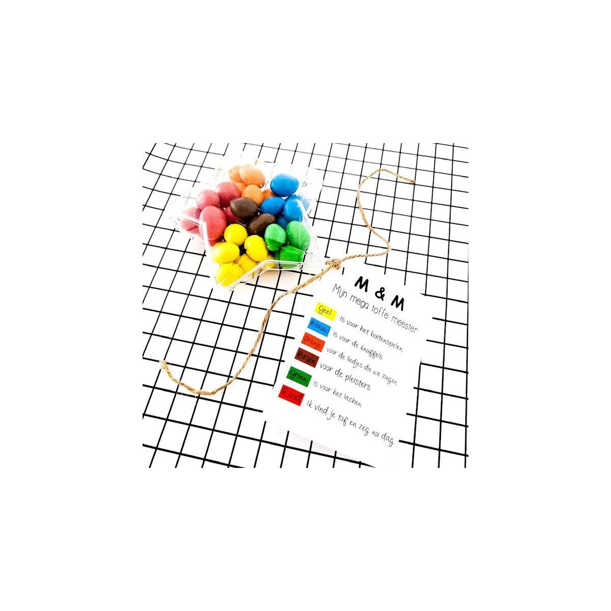 kaartje m&m meester