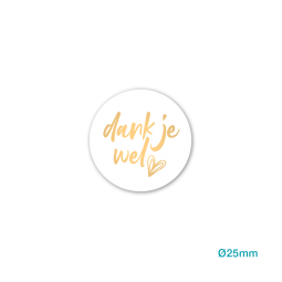 sticker dankjewel wit goud