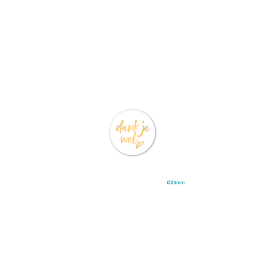 sticker dankjewel wit goud