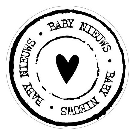 sticker baby nieuws zwart