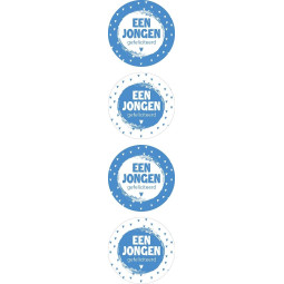 sticker jongen gefeliciteerd