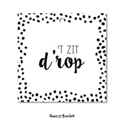 kadolabel drop zwart wit