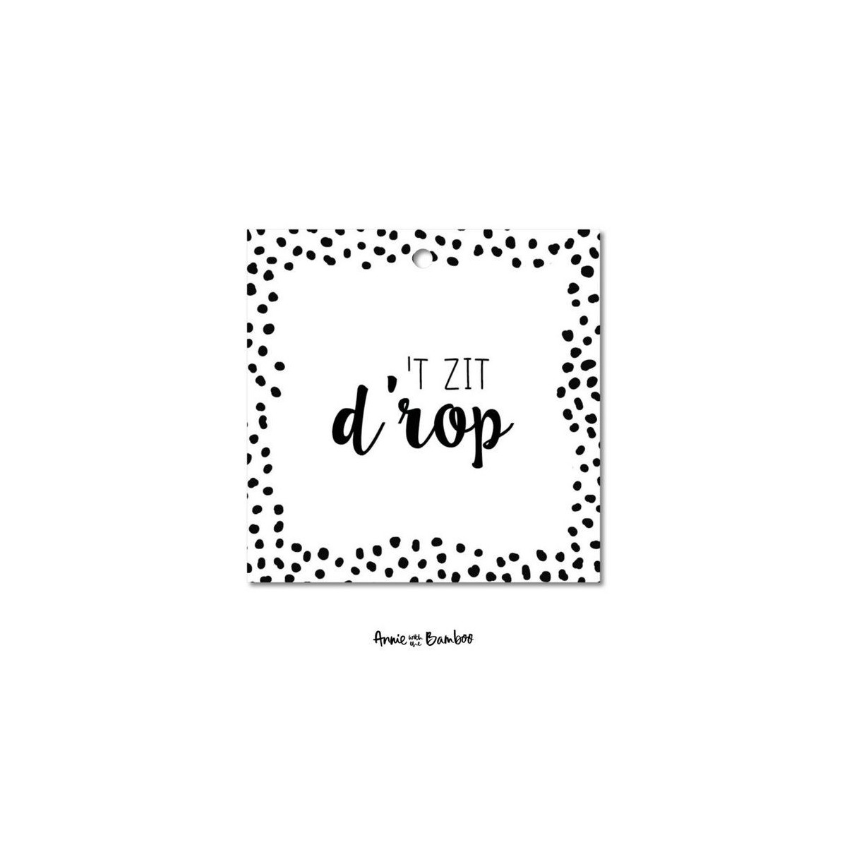 kadolabel drop zwart wit