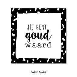 kadolabel goud waard zwart wit