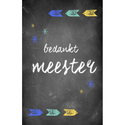 minkaart bedankt meester schoolbord
