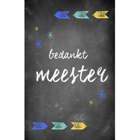 minkaart bedankt meester schoolbord