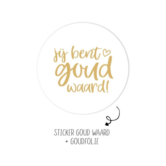sticker goud waard wit