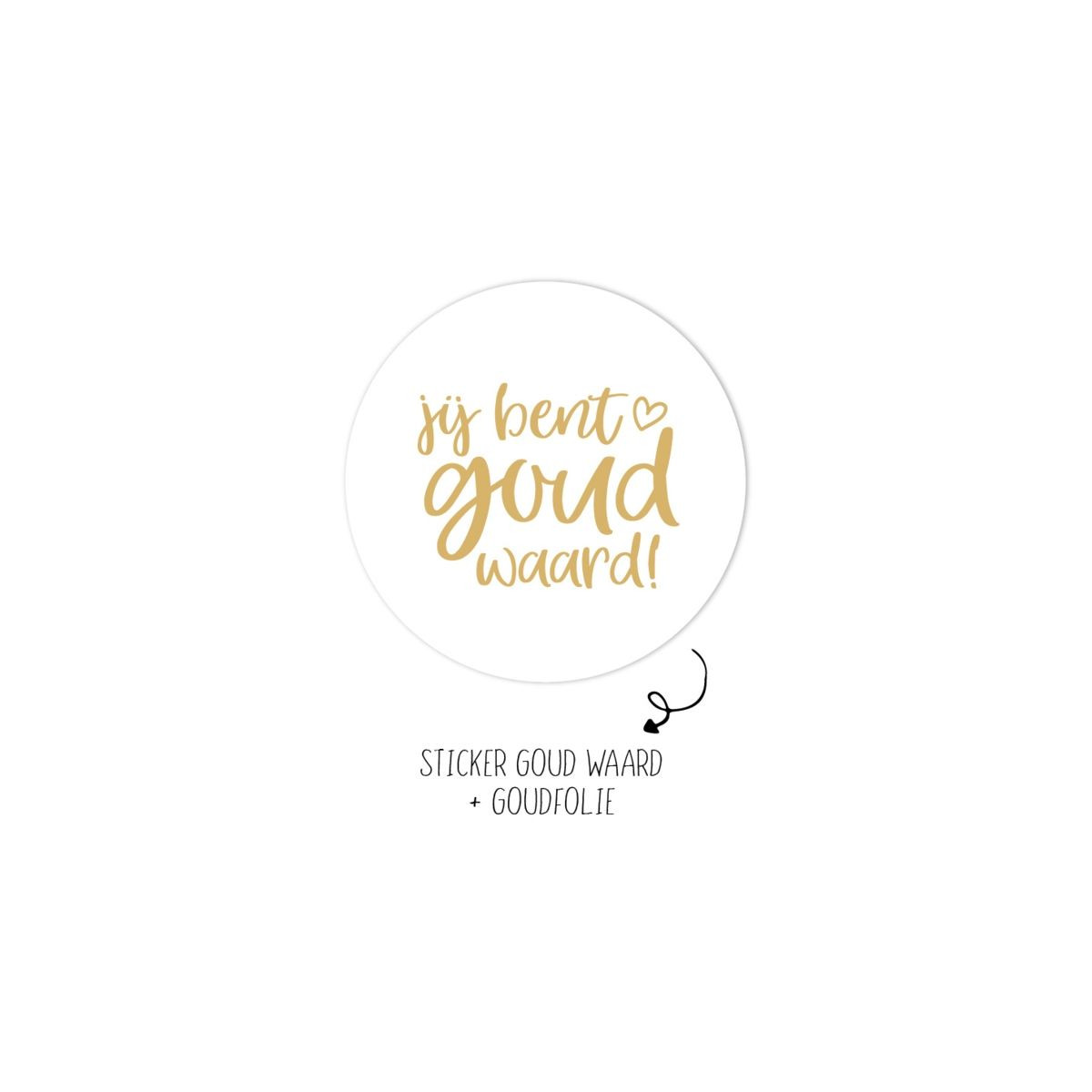 sticker goud waard wit