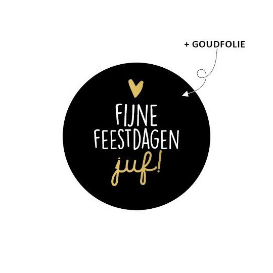 sticker fijne feestdagen juf