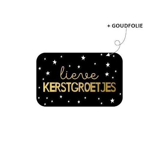 sticker kerstgroetjes rechthoek